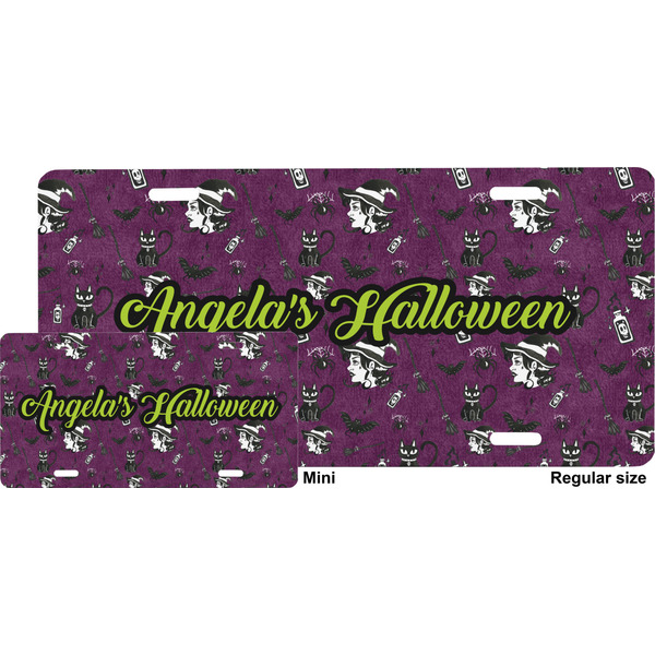 Witches On Halloween License Plate (Sizes)