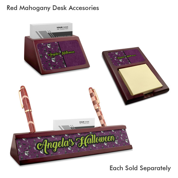 Witches On Halloween Mahogany Desk Accessories