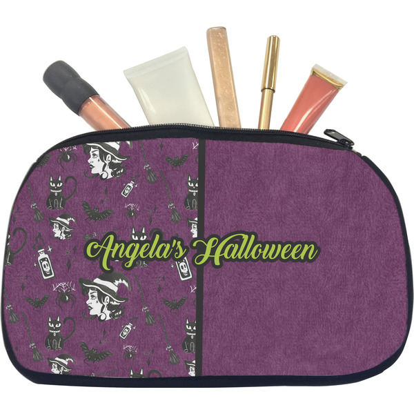 Custom Witches On Halloween Makeup / Cosmetic Bag - Medium (Personalized)
