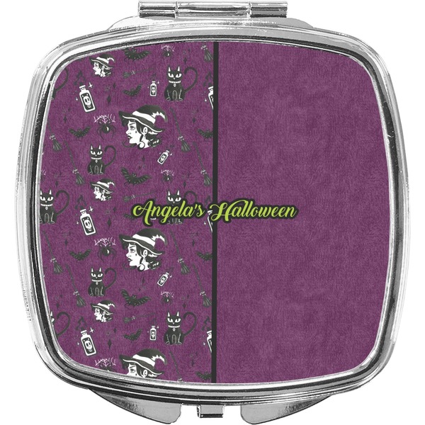 Custom Witches On Halloween Compact Makeup Mirror (Personalized)