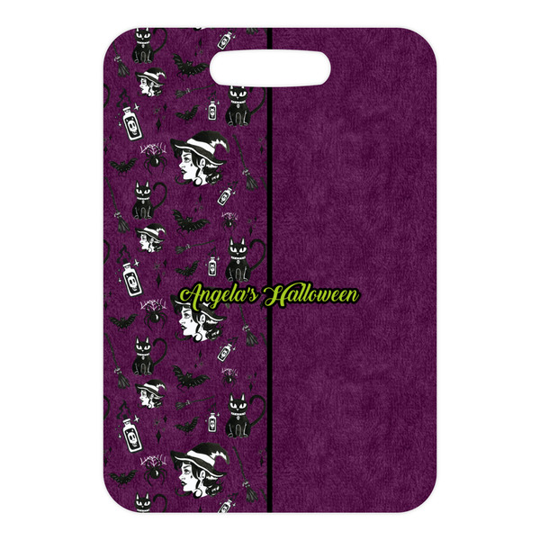 Witches On Halloween Metal Luggage Tag - Front Without Strap