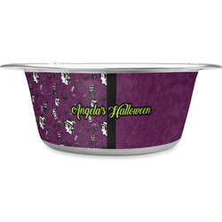 Witches On Halloween Stainless Steel Dog Bowl - Large (Personalized)