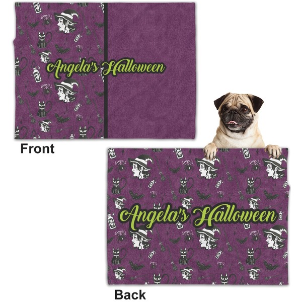 Witches On Halloween Microfleece Dog Blanket - Regular - Front & Back