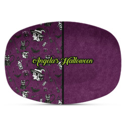 Witches On Halloween Plastic Platter - Microwave & Oven Safe Composite Polymer (Personalized)