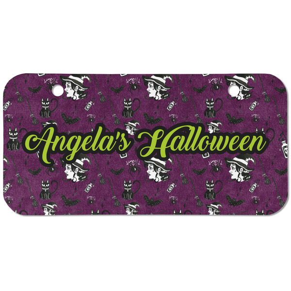 Witches On Halloween Mini Bicycle License Plate - Two Holes