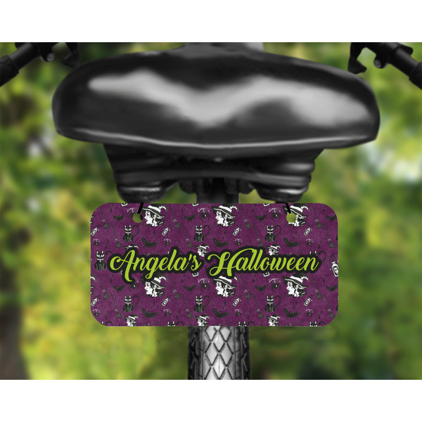 Witches On Halloween Mini License Plate on Bicycle - LIFESTYLE Two holes