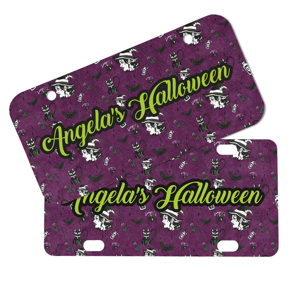 Witches On Halloween Mini License Plates - MAIN (4 and 2 Holes)