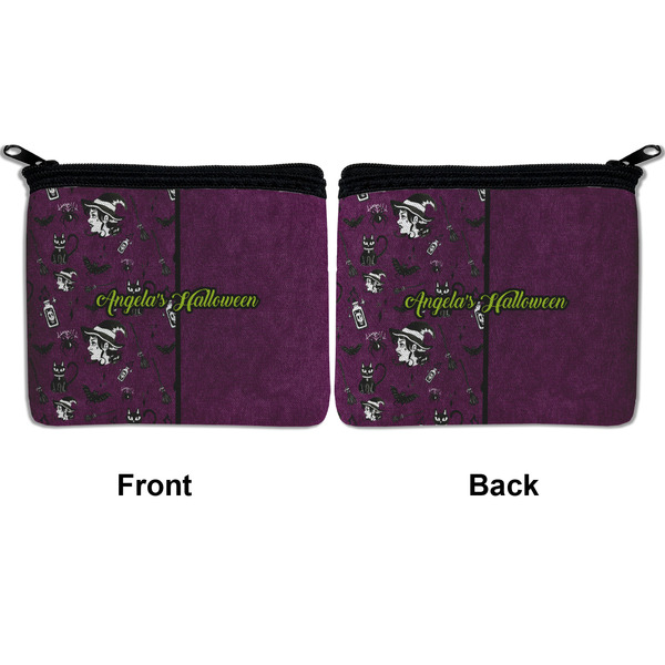 Witches On Halloween Neoprene Coin Purse - Front & Back (APPROVAL)
