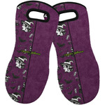 Witches On Halloween Neoprene Oven Mitts - Set of 2 w/ Name or Text