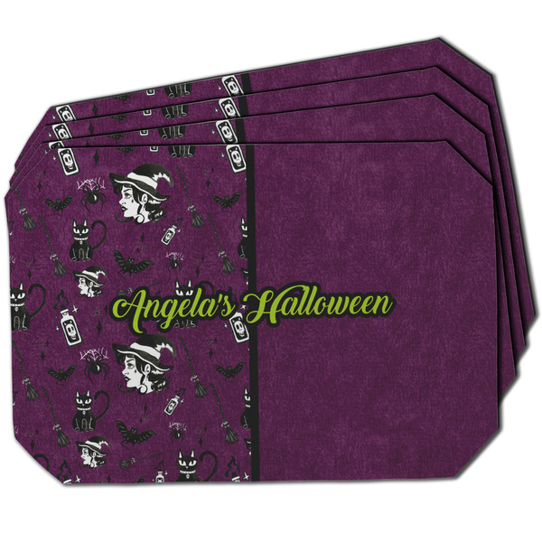 Custom Witches On Halloween Dining Table Mat - Octagon w/ Name or Text