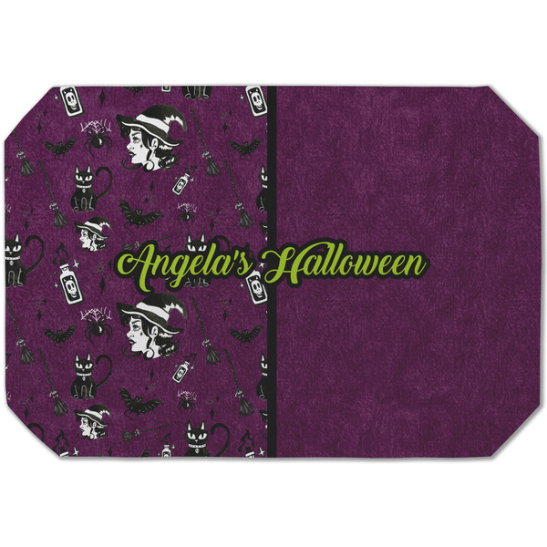 Custom Witches On Halloween Dining Table Mat - Octagon (Single-Sided) w/ Name or Text