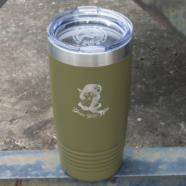 Witches On Halloween Olive Polar Camel Tumbler - 20oz - Angled