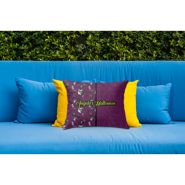 Witches On Halloween Outdoor Throw Pillow  - LIFESTYLE (Rectangular - 20x14)