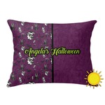Witches On Halloween Outdoor Throw Pillow (Rectangular) (Personalized)