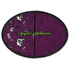 Witches On Halloween Iron On Oval Patch w/ Name or Text