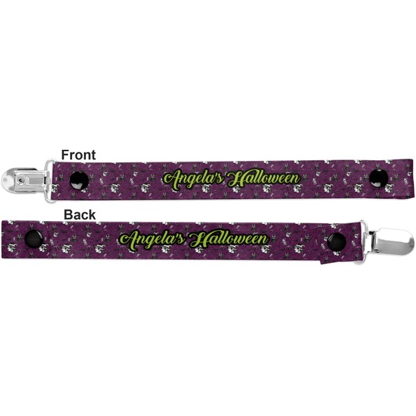 Witches On Halloween Pacifier Clip - Front and Back