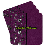 Witches On Halloween Paper Coasters w/ Name or Text