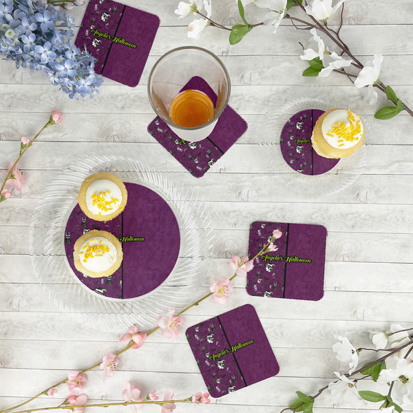 Witches On Halloween Paper Coasters - In Context