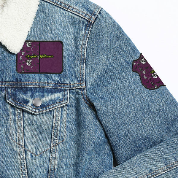 Witches On Halloween Patches Lifestyle Jean Jacket Detail