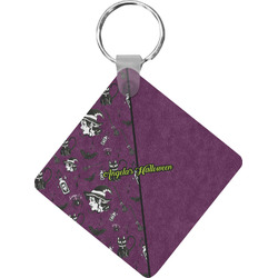 Witches On Halloween Diamond Plastic Keychain w/ Name or Text