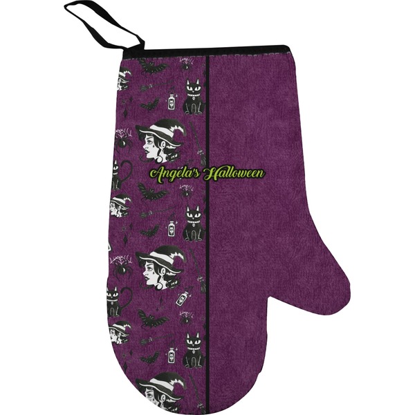Custom Witches On Halloween Oven Mitt (Personalized)