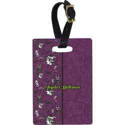 Witches On Halloween Plastic Luggage Tag - Rectangular w/ Name or Text