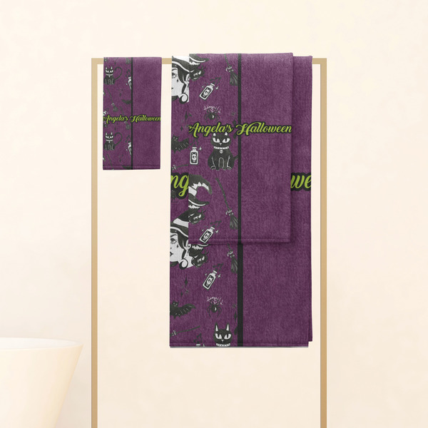 Witches On Halloween Personalized Towel Set