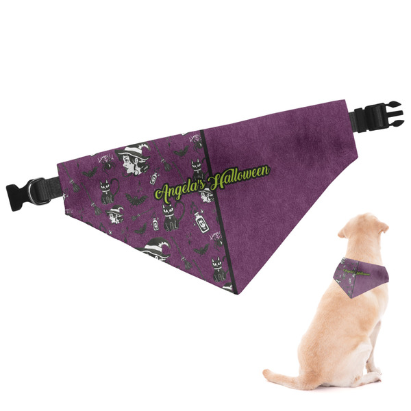 Custom Witches On Halloween Dog Bandana - Large (Personalized)