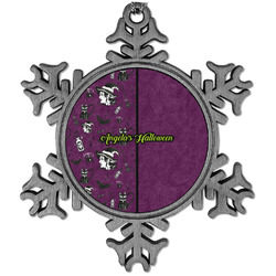 Witches On Halloween Vintage Snowflake Ornament (Personalized)