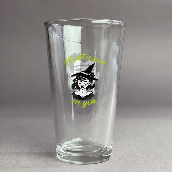Custom Witches On Halloween Pint Glass - Full Color Logo (Personalized)