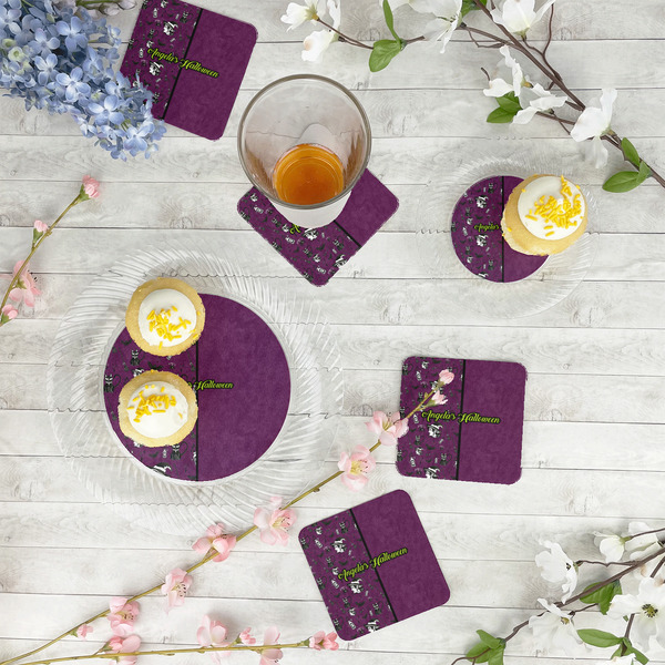 Witches On Halloween Plastic Party Appetizer & Dessert Plates - In Context