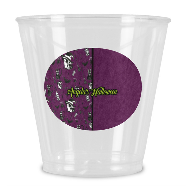 Custom Witches On Halloween Plastic Shot Glass (Personalized)