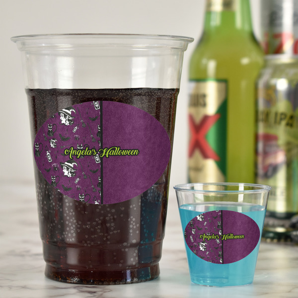 Witches On Halloween Plastic Shot Glasses - In Context