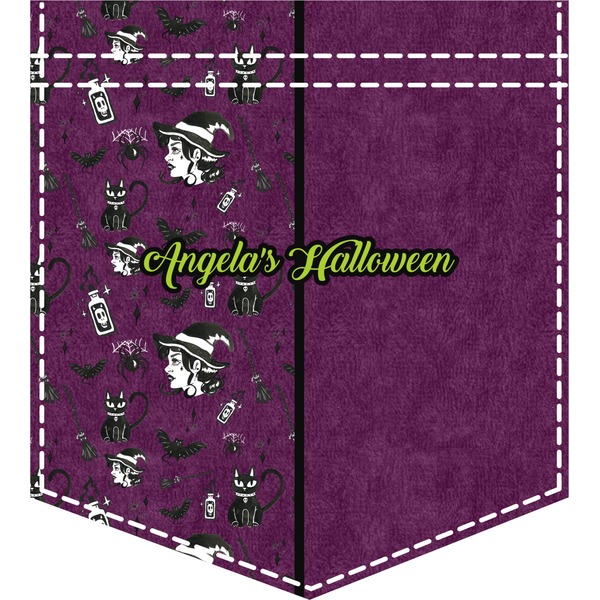 Custom Witches On Halloween Iron On Faux Pocket (Personalized)