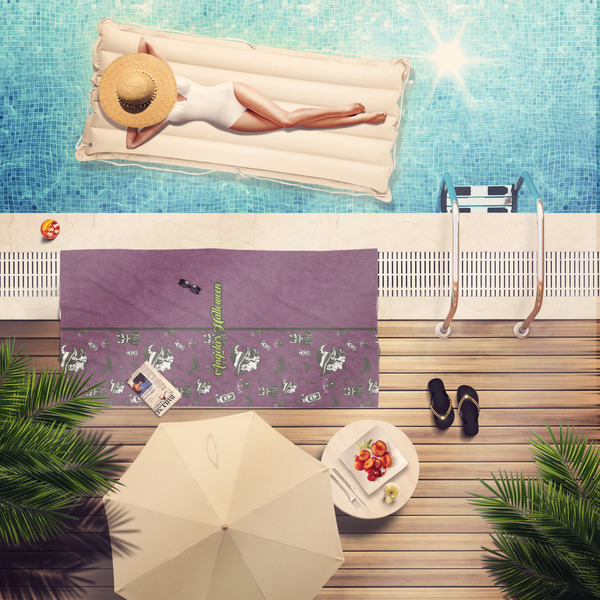 Witches On Halloween Pool Towel Lifestyle