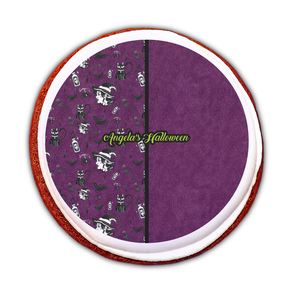 Witches On Halloween Printed Icing Circle - Medium - On Cookie