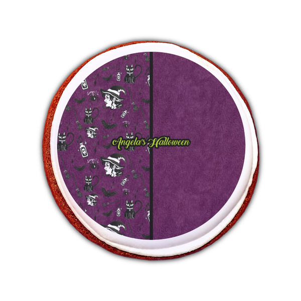 Witches On Halloween Printed Icing Circle - Small - On Cookie