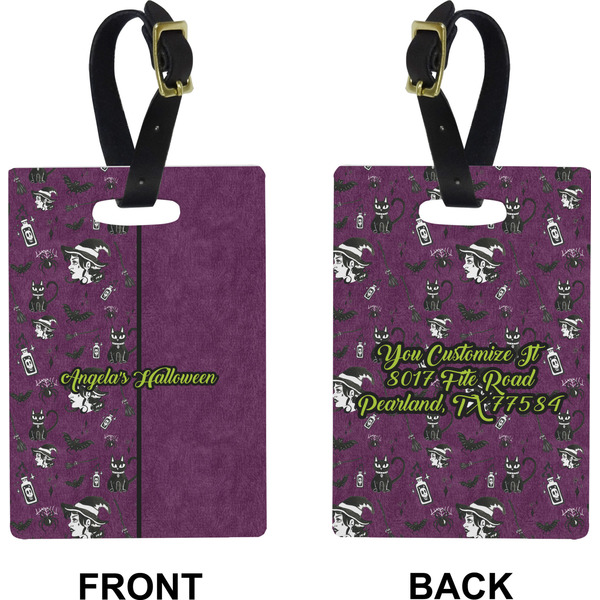 Witches On Halloween Rectangle Luggage Tag (Front + Back)