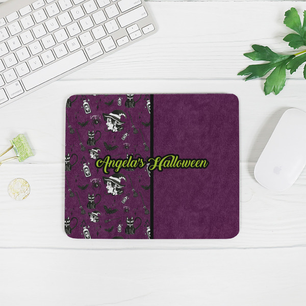 Witches On Halloween Rectangular Mouse Pad - LIFESTYLE 2