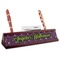 Witches On Halloween Red Mahogany Nameplate with Business Card Holder (Personalized)
