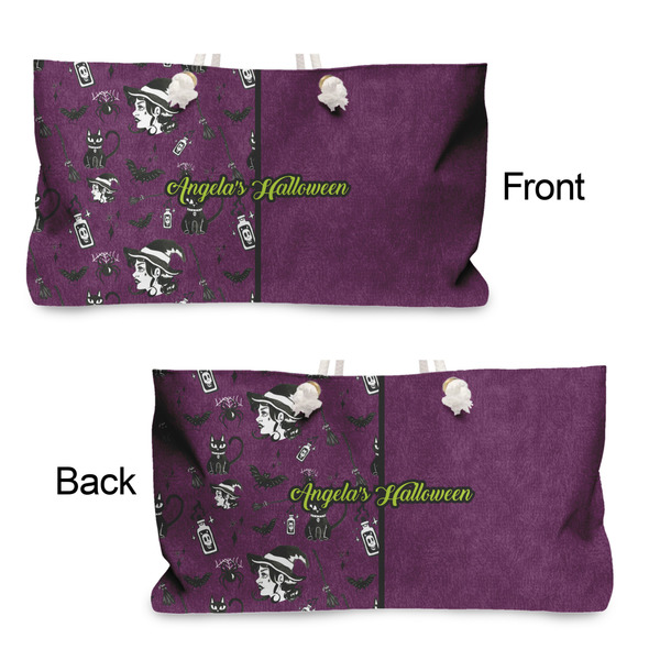 Witches On Halloween Large Rope Tote - From & Back View