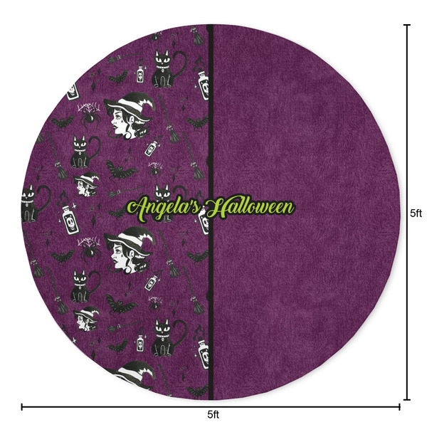 Witches On Halloween Round Area Rug - Size