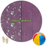 Witches On Halloween Round Beach Towel (Personalized)
