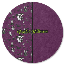 Witches On Halloween Round Rubber Backed Coaster (Personalized)