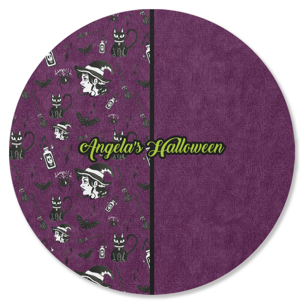 Witches On Halloween Round Coaster Rubber Back - Single