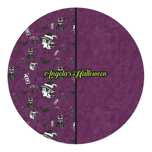 Custom Witches On Halloween Round Decal (Personalized)