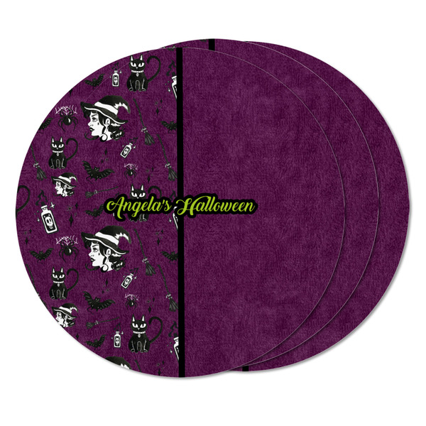 Witches On Halloween Round Fridge Magnet - THREE