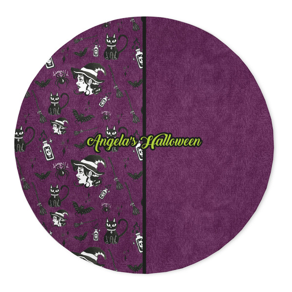 Custom Witches On Halloween 5' Round Indoor Area Rug (Personalized)