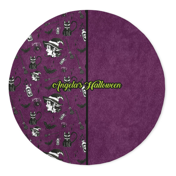 Custom Witches On Halloween 5' Round Indoor Area Rug (Personalized)