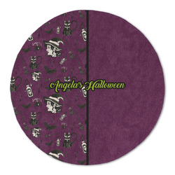 Witches On Halloween Round Linen Placemat - Single Sided (Personalized)